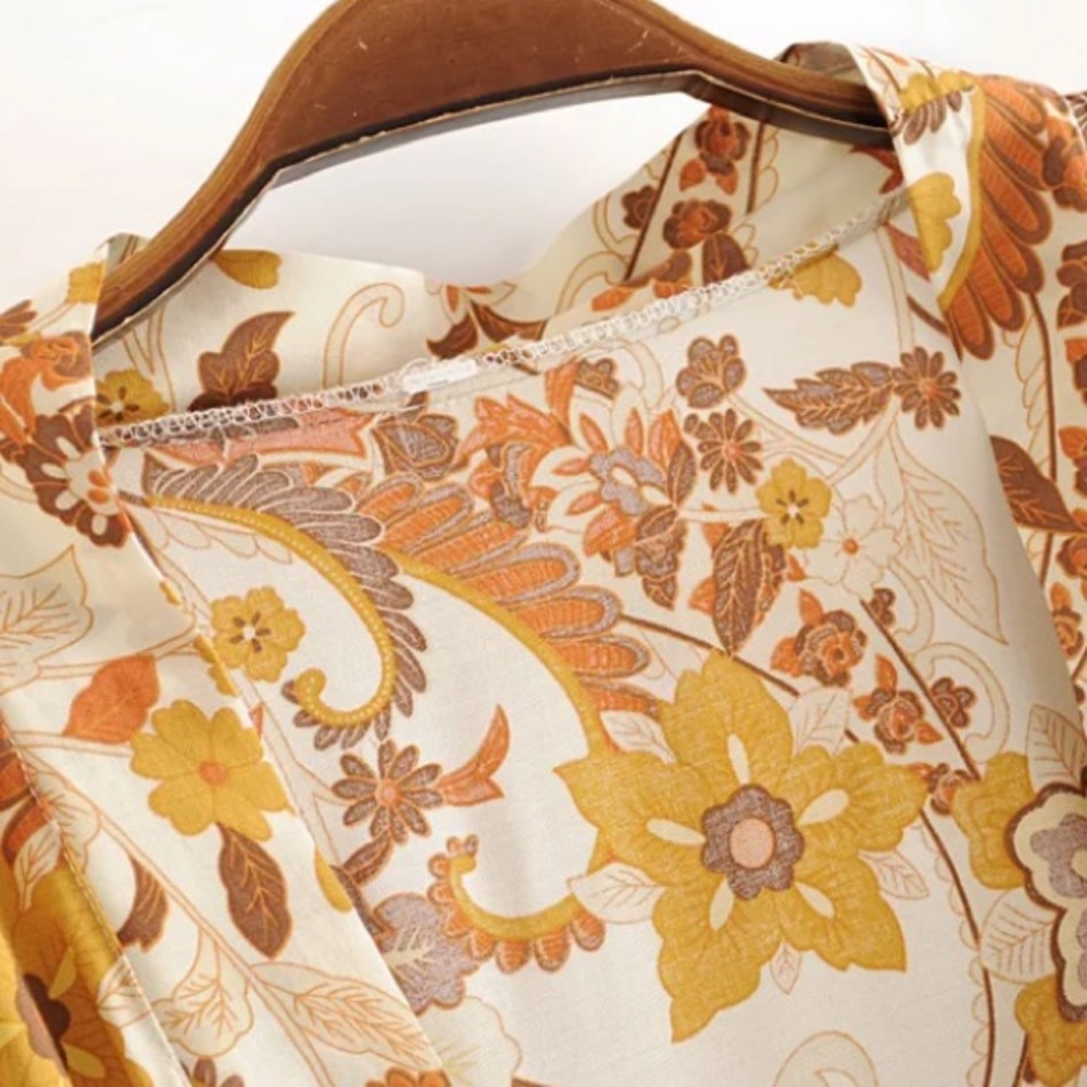 Retro Boho 70’s Style Vintage Floral Kimono Duster - Picture 6 of 6